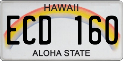HI license plate ECD160