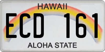 HI license plate ECD161