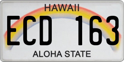 HI license plate ECD163
