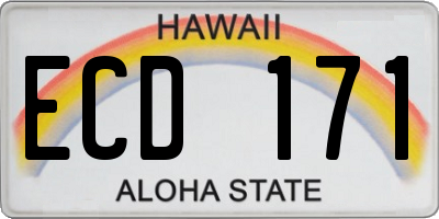 HI license plate ECD171