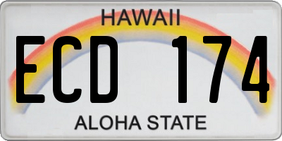 HI license plate ECD174