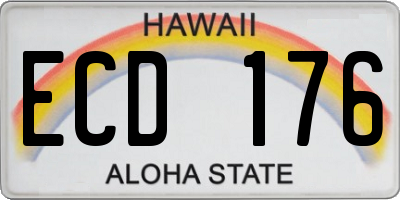 HI license plate ECD176