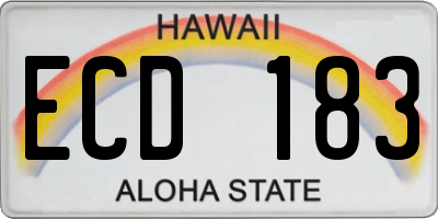 HI license plate ECD183