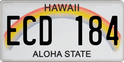 HI license plate ECD184