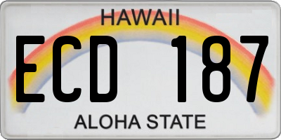 HI license plate ECD187