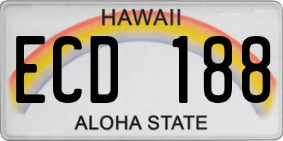 HI license plate ECD188