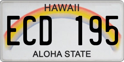 HI license plate ECD195