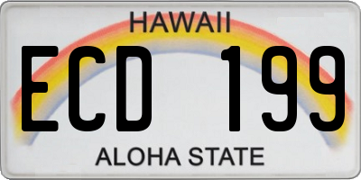 HI license plate ECD199