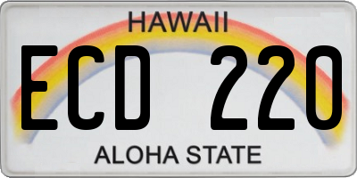 HI license plate ECD220