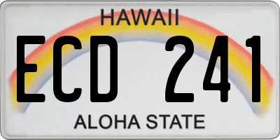 HI license plate ECD241