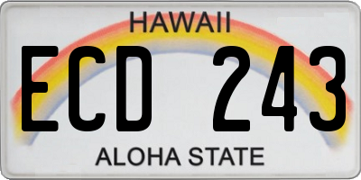 HI license plate ECD243