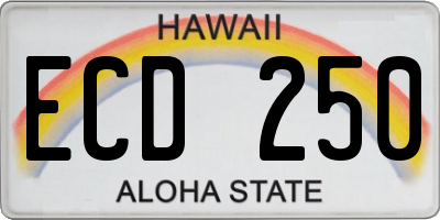 HI license plate ECD250