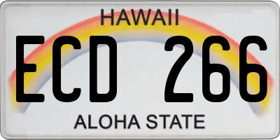 HI license plate ECD266