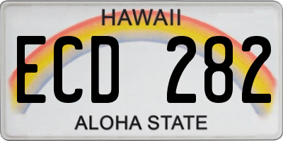 HI license plate ECD282