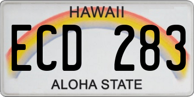 HI license plate ECD283