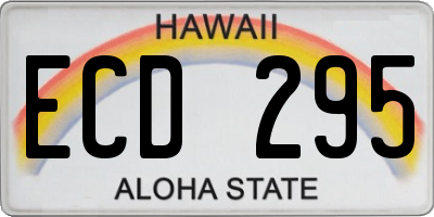 HI license plate ECD295