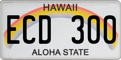 HI license plate ECD300