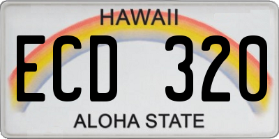 HI license plate ECD320