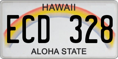 HI license plate ECD328