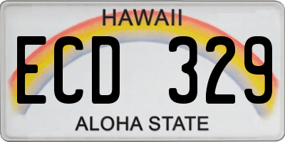 HI license plate ECD329