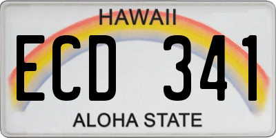 HI license plate ECD341