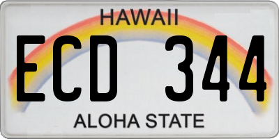 HI license plate ECD344