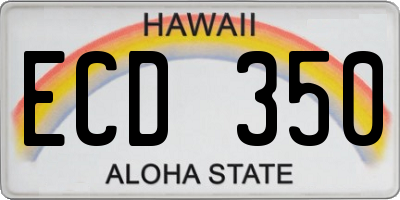 HI license plate ECD350