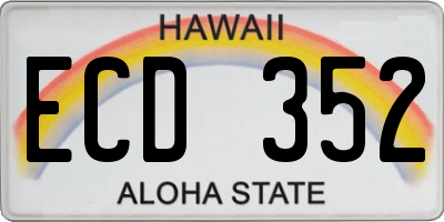 HI license plate ECD352