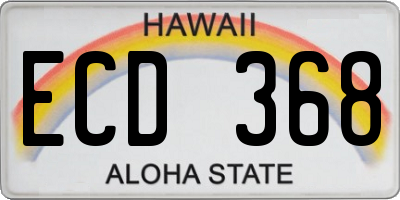 HI license plate ECD368