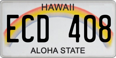 HI license plate ECD408