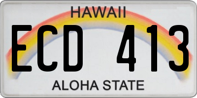 HI license plate ECD413