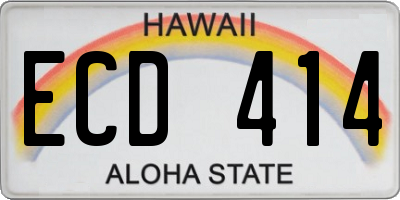HI license plate ECD414
