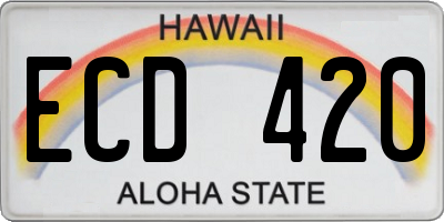HI license plate ECD420