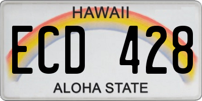 HI license plate ECD428