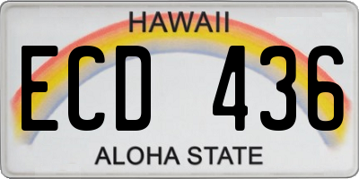 HI license plate ECD436