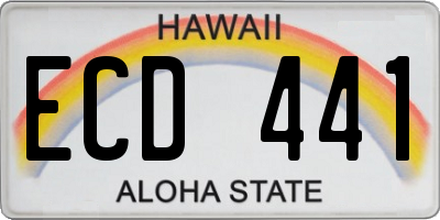 HI license plate ECD441