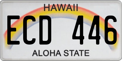 HI license plate ECD446