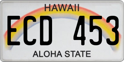 HI license plate ECD453