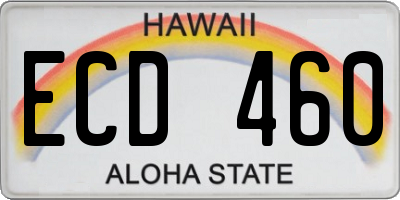 HI license plate ECD460