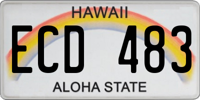 HI license plate ECD483