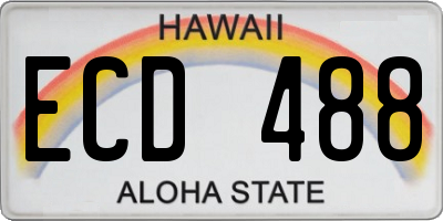 HI license plate ECD488
