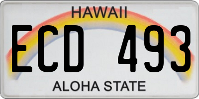 HI license plate ECD493