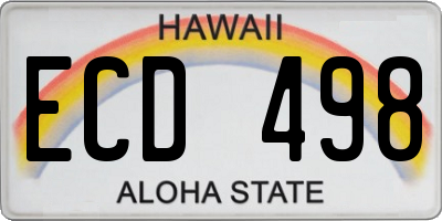 HI license plate ECD498