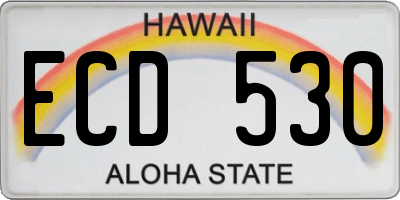 HI license plate ECD530