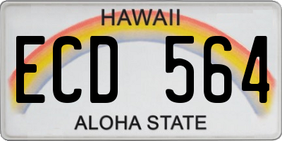 HI license plate ECD564