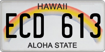HI license plate ECD613