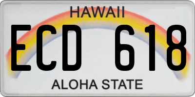 HI license plate ECD618