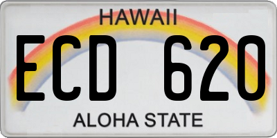 HI license plate ECD620