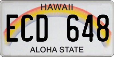 HI license plate ECD648