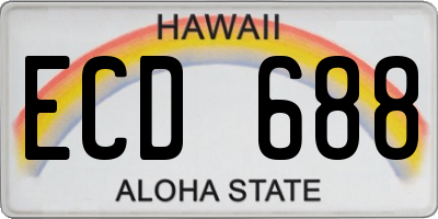 HI license plate ECD688